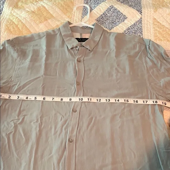 Zara Gray Casual Button Down Shirt Relaxed Fit - Picture 6 of 8